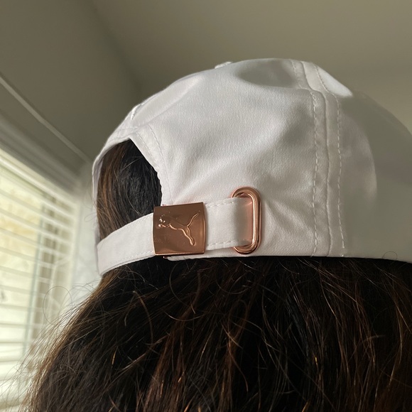 White Puma Baseball Hat Cap Rose Gold - Picture 7 of 8